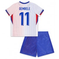 Camiseta Francia Ousmane Dembele #11 Visitante Equipación para niños Eurocopa 2024 manga corta (+ pantalones cortos)